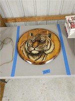 Large Wooden Lion Wall Plaque