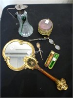 Small lot of decorative items w/ glass ewer