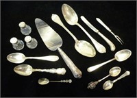 Lot of silver flatware and shakers, 208g