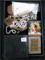 Tray of African & Asian artifacts