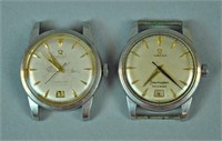 (2) OMEGA SEAMASTER STAINLESS CALENDAR WATCHES