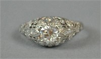 PLATINUM & DIAMOND RING, 0.50CT