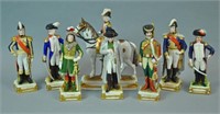 (8) GERMAN PORCELAIN FIGURES OF FRENCH SOLDIERS