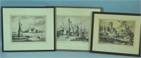 (3) NAT LOWELL ETCHINGS - NEW YORK VIEWS