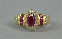 MARQUISE RUBY & DIAMOND RING