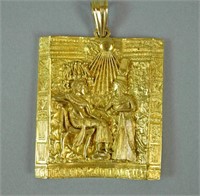 18K EGYPTIAN MOTIF PENDANT, 76.8GMS.