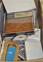 BOX WITH BILLFOLDS TAPE MEASURE PLAYING CARDS