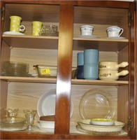 ASST KITCHEN DISHES IN CABINET