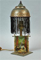 AUSTRIAN COLD PAINTED CAST METAL LAMP