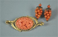 (2) PIECE CORAL JEWELRY GROUP