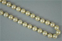 CULTURED PEARL CHOKER WITH 14K CLASP