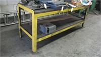 Yellow Steel Work Table 6' 8" X 28" X 33" Tall