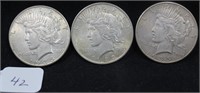 3 PEACE DOLLARS 1935, 1923, 1935