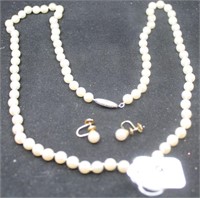 PEARL NECKLACE AND EARRING - FROM KIMBALLS