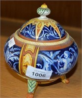 Vintage Ginori pottery lidded pot,