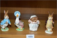 4 Beswick figurines, from Beatrix Potter,