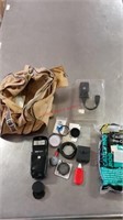 Camera bag, fillters and flash