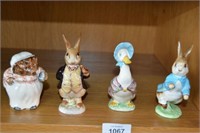 4 Beswick figurines, from Beatrix Potter,