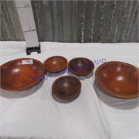 5 wood bowls