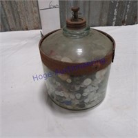 Oil jar full of buttons