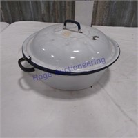 Blue and White enamel pan, covered