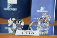 2 x Swarovski crystal figurines,