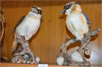 Pair of Royal Dux kookaburra figurines,