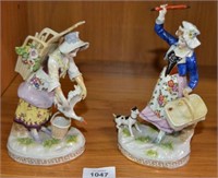 Pair of 19th C porcelain figurines,