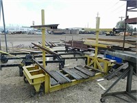 Yellow Steel cart used for storing angle iron