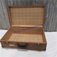 Brown suitcase, metal outside