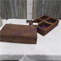 Hinged-lid box and wood tote