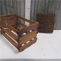 Crate and hanging basket