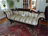 1850's Carved Mahogany and upholstered sofa