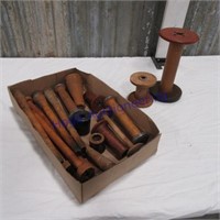 Assorted wooden spools