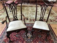 Chippendale Mahogany Arm Chair and Side Chair