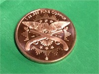 1 Oz Pure Copper Coin..aztec Calendar Design
