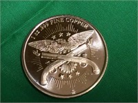 1 Oz Pure Copper Coin..1970 Half Penny Boat Design