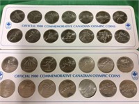 1980 Commemorative Canadian Olympic Coins -28coins