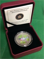 2012 25 Cent Coin Rose-breasted Grosbeak Includes