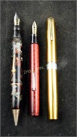 Vtg. Fountain Pens & Cigarette Lighter 3 Pc Lot