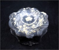 Genuine Incolay Carved Blue Stone 7" Box