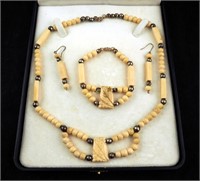 Rare Sterling T2 Ivory ? 5 Piece Jewelry Set