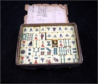 Vintage 140 Ivory ? Tiles Mahjong Game Set