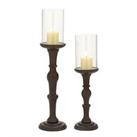 Solid Two Piece Candle Holder Set