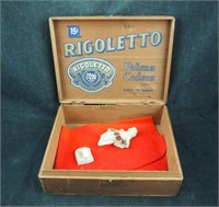 Vintage Shirley Temple Figurine In Wood Cigar Box