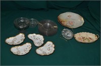 MIXED LOT OF GLASWARE & EARLY PORCELAIN