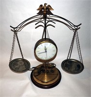Vintage United Mod 207 Scales Of Justice Clock