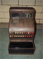 Antique Ncr Mechanical Cash Register Wood Grain