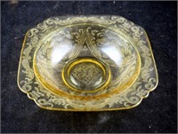 Vintage Yellow Princess Pattern 7" Glass Bowl
