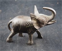 Solid Brass Elephant Statue Figurine 5 1/2"
